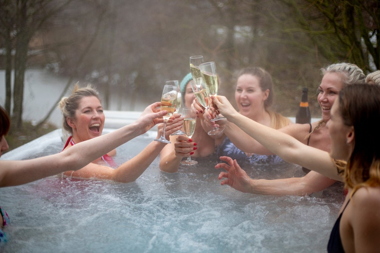 Champagne in the Hot Tub